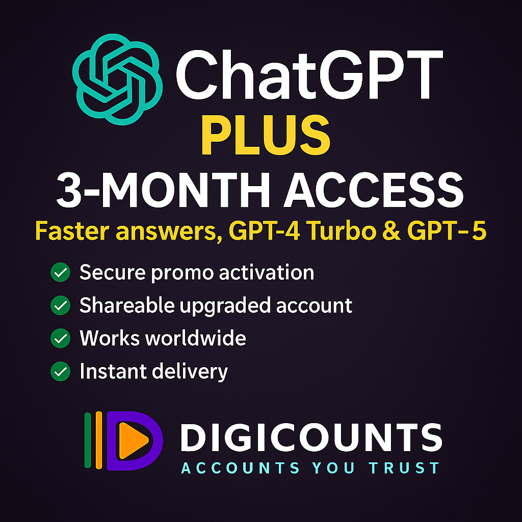 ChatGPT Plus (3-Month Access) – GPT-4 Turbo & GPT-5 Features