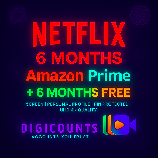 Netflix – 6 Months + FREE 6 Months Amazon Prime