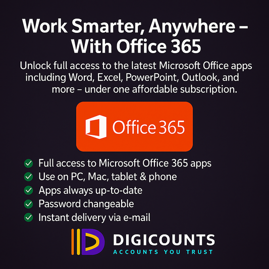 Microsoft Office 365 Subscription – Word, Excel, PowerPoint Access (Instant Delivery)